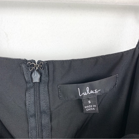 Lulu’s Romantic Sheer Black Polka Dot Mesh Tiered Midi Dress Sz S - Picture 6 of 9